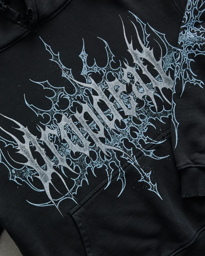 Drop Dead Frostbite Washed Black Hoodie - Drop Dead